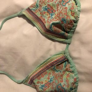 Embroidered Bikini Top